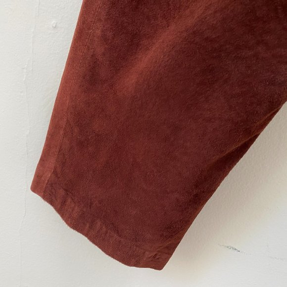 Lord & Taylor Suede Pants Trousers Rust Orange Brown vintage fits size 10-12 - Picture 8 of 14